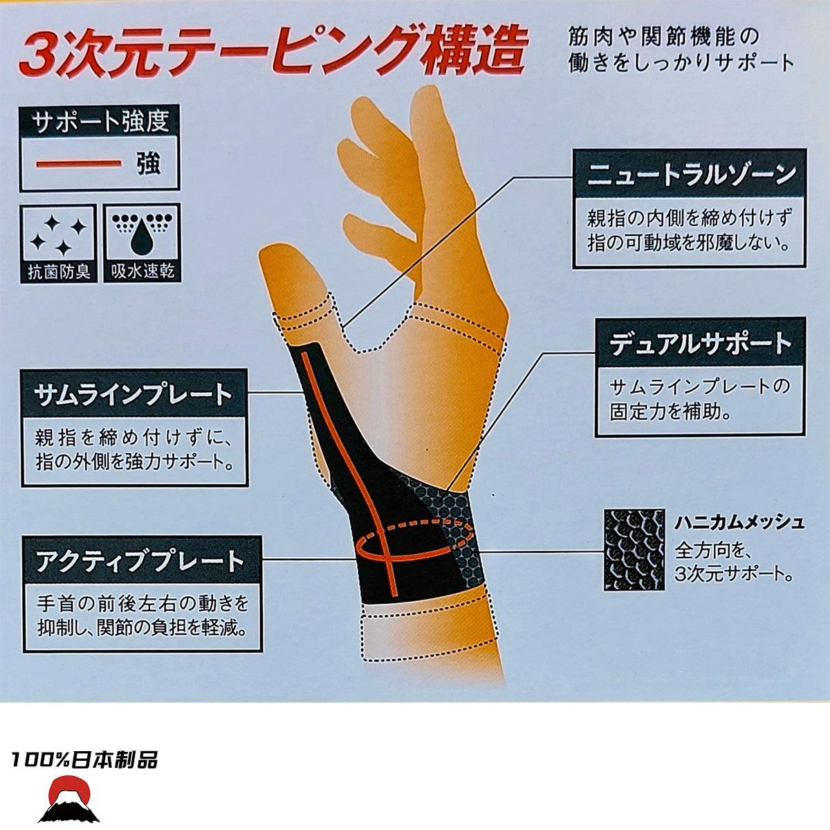 日本製HOLZAC 醫學運動3D護腕 (黑色) 中碼 M Size