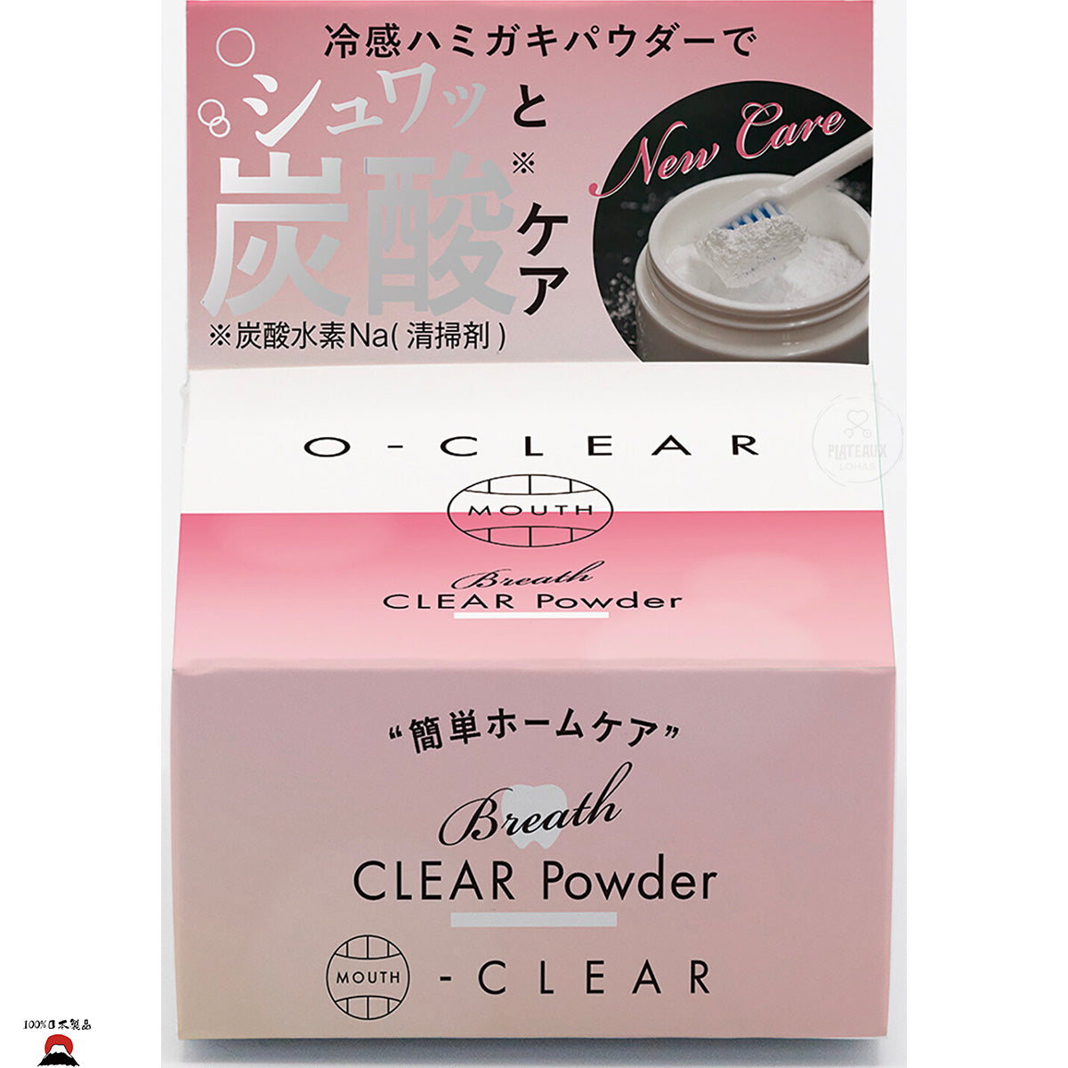 日本製造｜O-CLEAR 透明碳酸亮白潔齒粉 (桃子薄荷香氣) - 東瀛本物 PLJ BY PLATEAUX