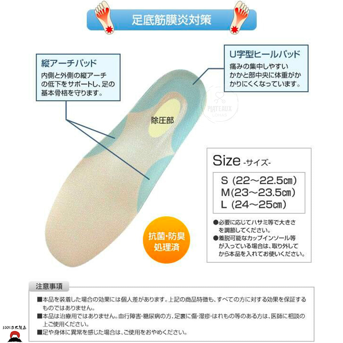 Insole Pro 足底筋膜炎專業鞋墊｜女士專用（24-25cm/L SIZE）| 日本製 - 東瀛本物 PLJ BY PLATEAUX